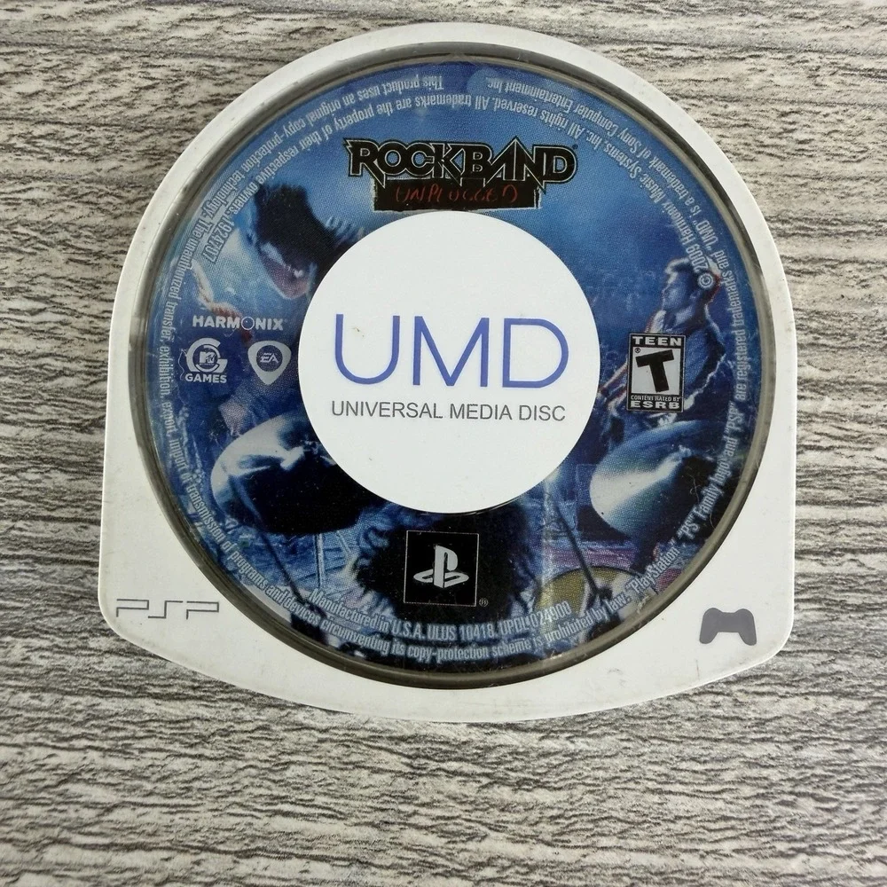Rock Band Unplugged Sony PSP 2009 Disc Only